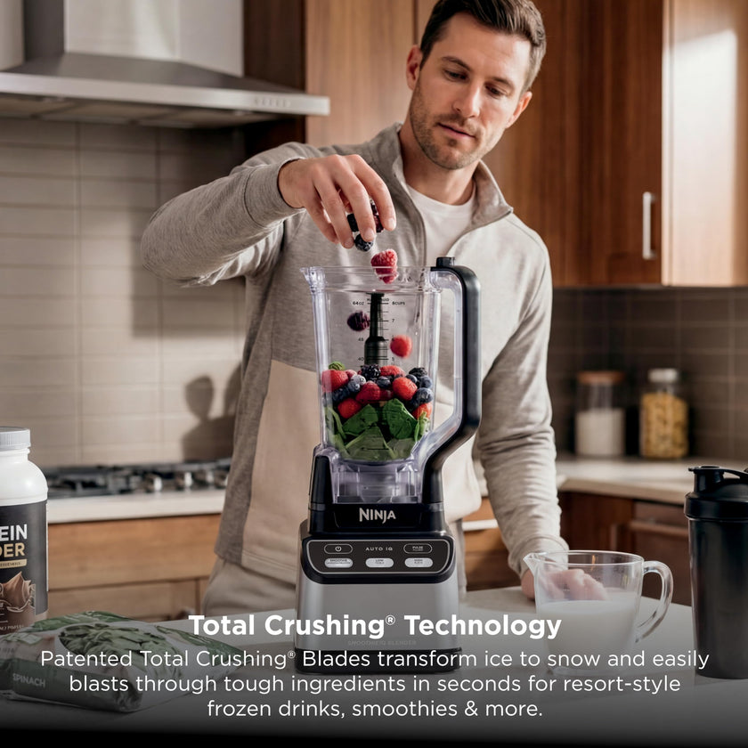Ninja Professional Blender 2.0, 1400W, 72 oz Pitcher, Auto-iQ Smoothie Program, Total Crushing Blades for Ice & Frozen Drinks, BPA-Free, Dishwasher Safe, CCO750BSL (Canadian Version) 🍁 All In One Marketplace Canada