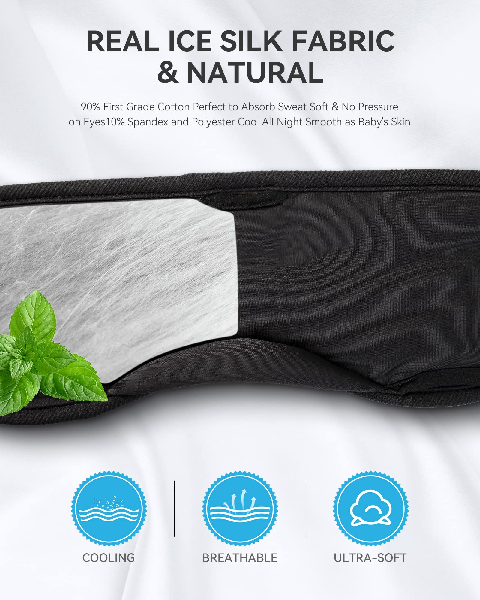 MUSICOZY Sleep Headphones Breathable Bluetooth 5.4 Headband 3D Sleeping Headphones, Wireless Eye Mask Sleep Earbuds for Side Sleeper Office Air Travel Cool Tech Gadgets Unique Gifts (Matte Black) 🍁 All In One Marketplace Canada