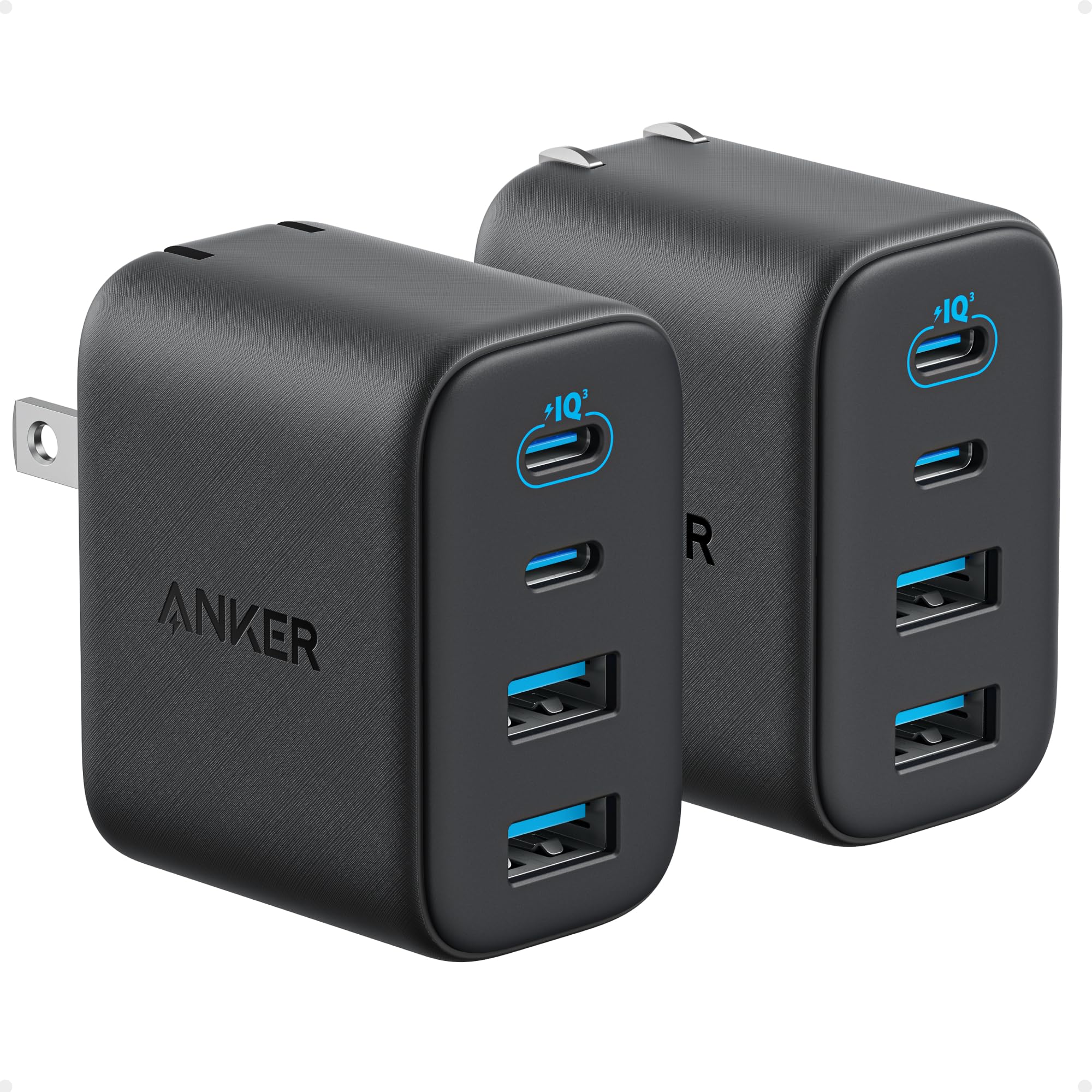 Anker Zolo USB C Charger Block, 2-Pack 4-Port Wall Adapter with 50W Max Output, 2 USB-C and 2 USB-A, Compact and Stable Design, for iPhone 17/16 Series, MacBook, iPad, Pixel, Galaxy, and More (Black) 🍁 All In One Marketplace Canada