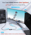 HDMI Switch 4K 60Hz, WARRKY HDMI Switcher 2 in 1 Out [Fixed Braided Cable] 🍁 All In One Marketplace Canada