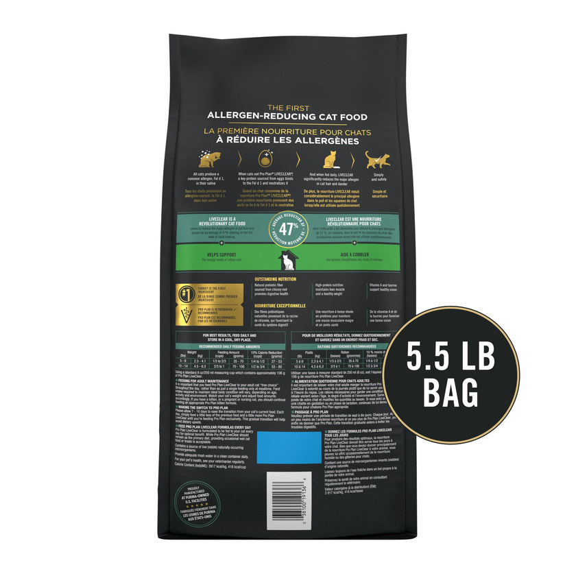 Purina Pro Plan Dry Cat Food, Specialized LiveClear Indoor Turkey & Rice - 2.49 kg Bag (1 Pack) 🍁 All In One Marketplace Canada