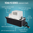 Little Giant VCMA-15ULST 115 Volt, 65 GPH, 1/50 HP Automatic Condensate Removal Pump for HVAC/Refrigeration Systems/Dehumidifiers with Overflow Detection Switch and 20-Foot Tubing, Black/White, 554415 🍁 All In One Marketplace Canada