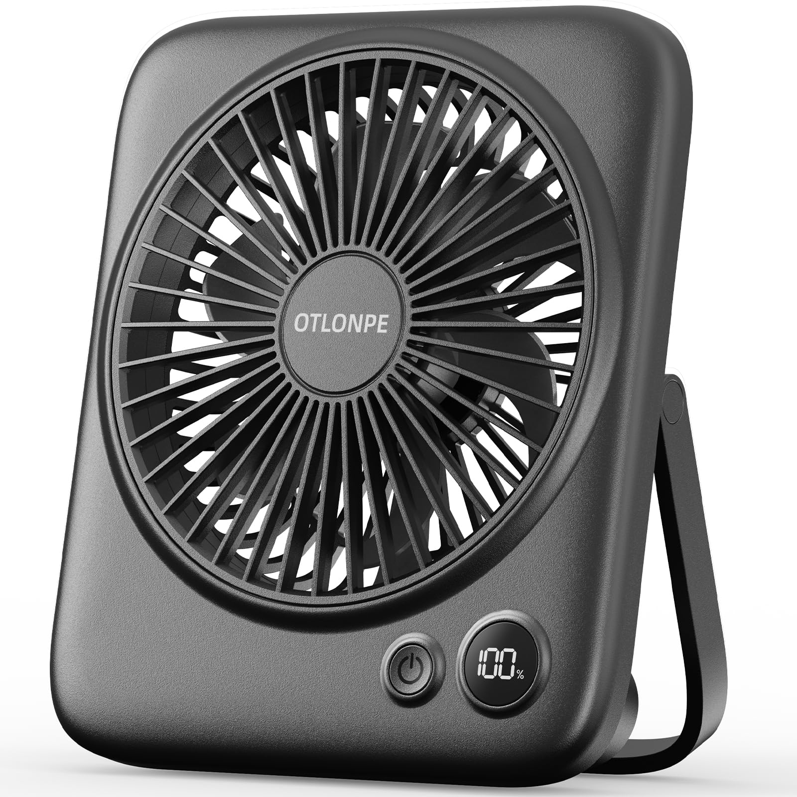 Otlonpe Personal Rechargeable Desk Fan Portable, 4000mAh 5-22 Hrs, Small Quiet Battery Powered Portable Fans for Bedroom Travel Office Home Table, Led Display, Cordless, 4-Speed, 6.5 Inch (Black) 🍁 All In One Marketplace Canada
