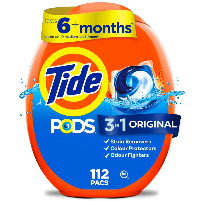 Tide PODS Laundry Detergent Pacs, Original Scent, Powerful 3-in-1 Clean in one Step, HE Compatible, 112 Count 🍁 All In One Marketplace Canada