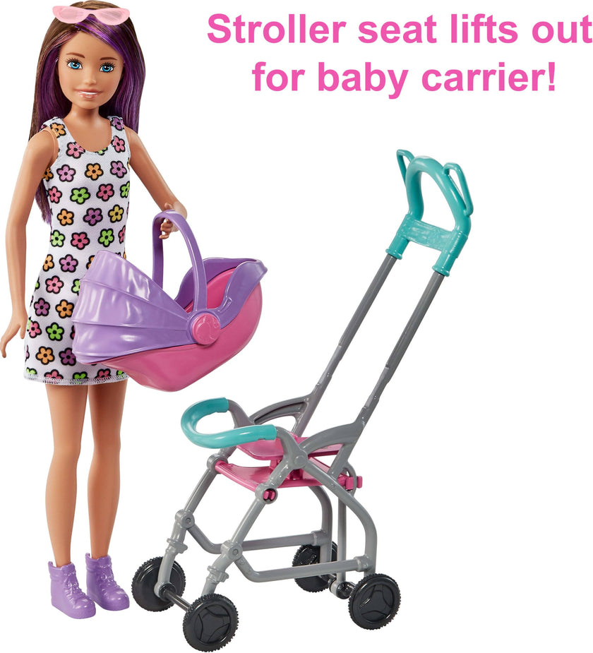 Barbie Skipper Babysitters, Inc. Playset with Skipper Babysitter Doll (Brunette), Stroller, Baby Doll & 5 Accessories, Toy for 3 Year Olds & Up 🍁 All In One Marketplace Canada