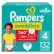 Pampers Diapers - Swaddlers 360 degrees - Size 4, 132 Count, up to 100% Leakproof Comfy Dry Fit, EZ Off Tabs Designed for Easy Changes, Pull On Diaper 🍁 All In One Marketplace Canada
