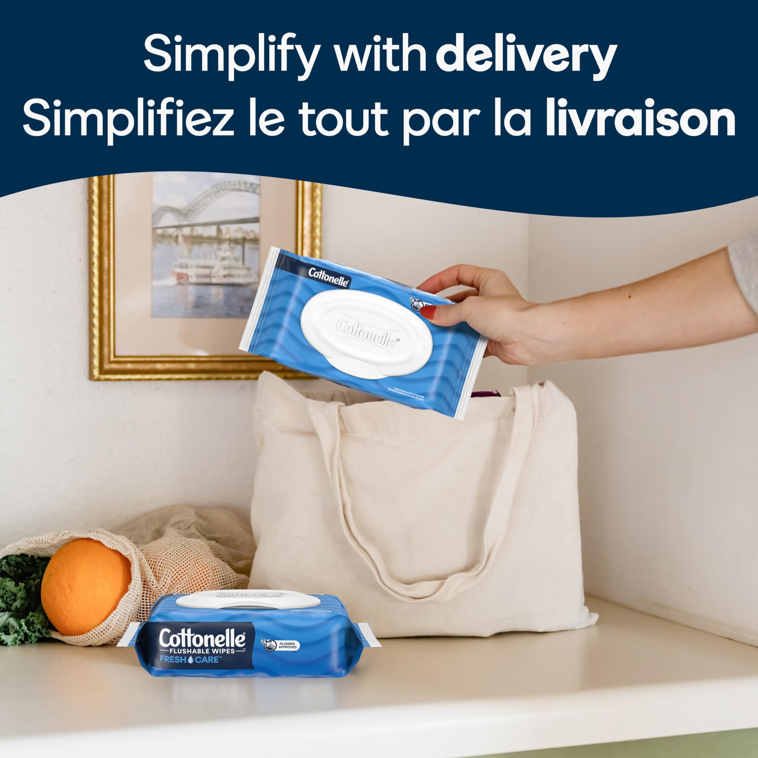 Flushable Wet Wipes; Cottonelle FreshCare; Biodegradable & Septic Safe; 8 Flip-Top Packs of 42 (336 Wipes) 🍁 All In One Marketplace Canada