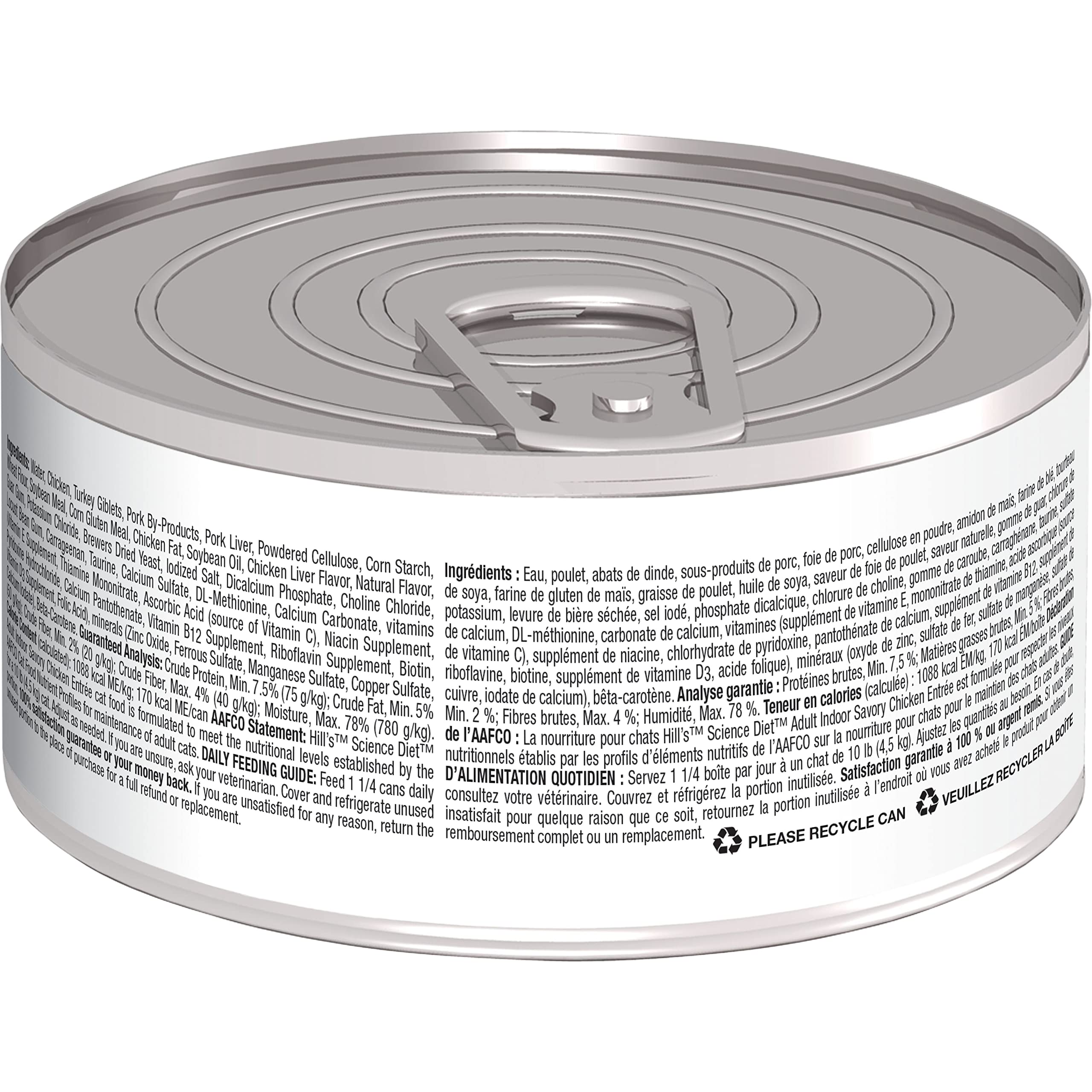 Hill's Science Diet Adult Indoor Canned Cat Food, Savory Chicken Entrée, 5.5 oz, 24 Pack Wet cat Food 🍁 All In One Marketplace Canada