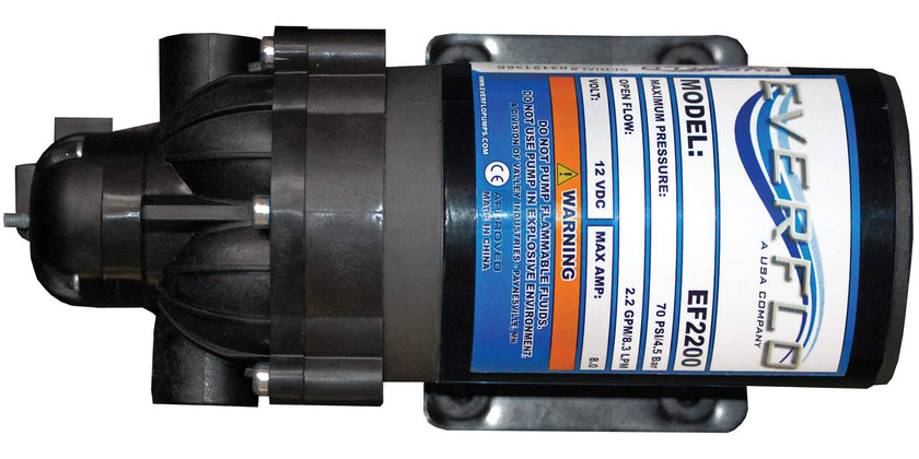 Everflo 12V On-Demand Diaphragm Sprayer Pump - 2.2GPM, 70 PSI, 3/8