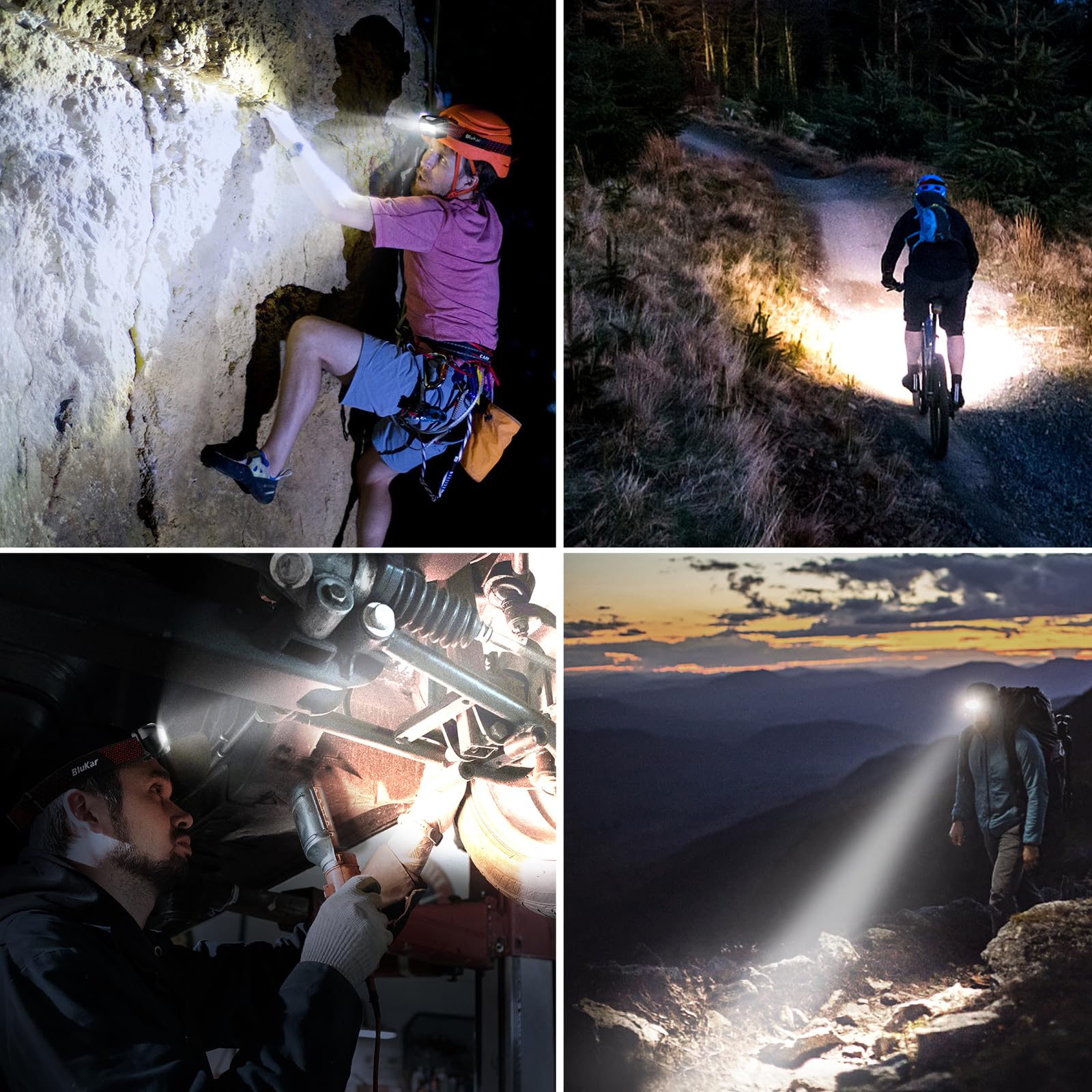 Blukar LED Headlamp Rechargeable,2000L High Lumen Super Bright Dimmable Headlight Flashlight with Motion Sensor- 8 Modes,Spotlight&Floodlight,IPX5 Waterproof for Camping,Hiking,Running,Fishing -2 Pack 🍁 All In One Marketplace Canada