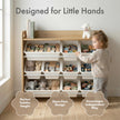 Humble Crew Toy Storage Organizer with Top Shelf and 9 Removable Bins, Natural/White – Toddler Bookshelf with Toy Organizer - Modern Toy Rack Ideal for Kids' Rooms, Playrooms, and Nurseries 🍁 All In One Marketplace Canada