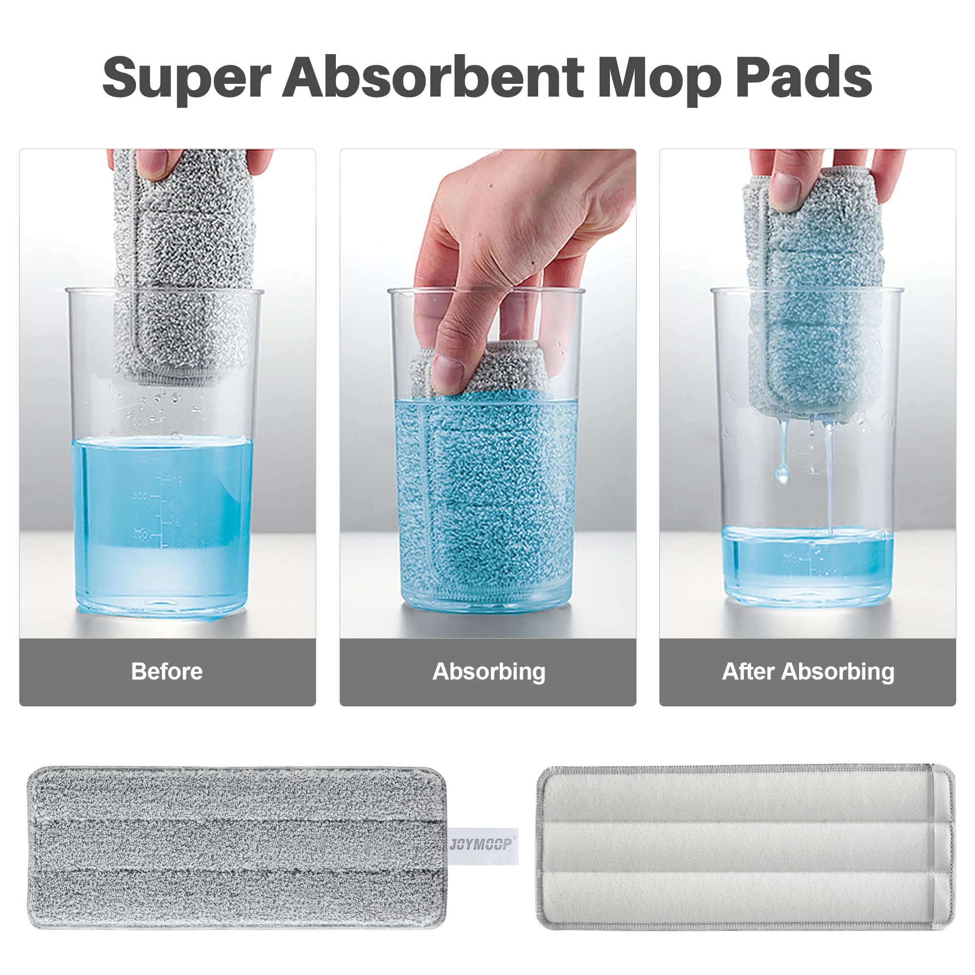 JOYMOOP Hands Free Flat Floor Mop and Bucket with Wringer Set, 3 Washable Microfiber Mops, Wet and Dry Use, Floor Cleaning System 🍁 All In One Marketplace Canada