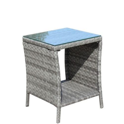 Outdoor Patio Furniture 1 Coffee Table With Clear Tempered Glass