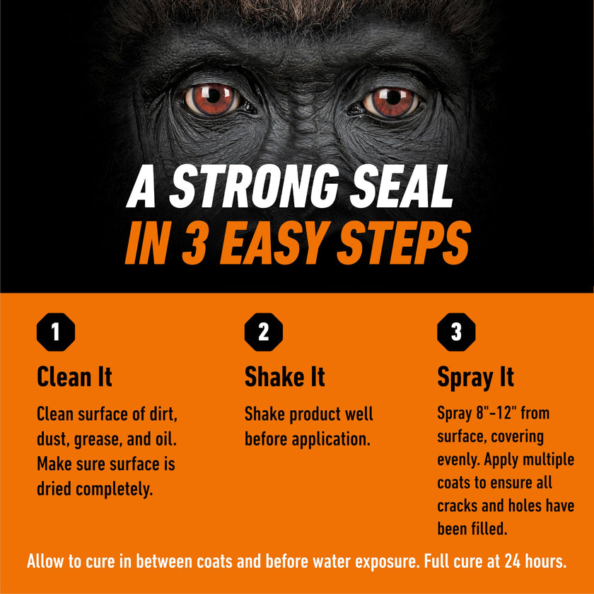Gorilla Waterproof Patch & Seal Spray, Flexible Rubberized Coating, Seals Out Water Air & Moisture, Stops & Prevents Leaks, White, 14oz/396g, (Pack of 1) 🍁 All In One Marketplace Canada