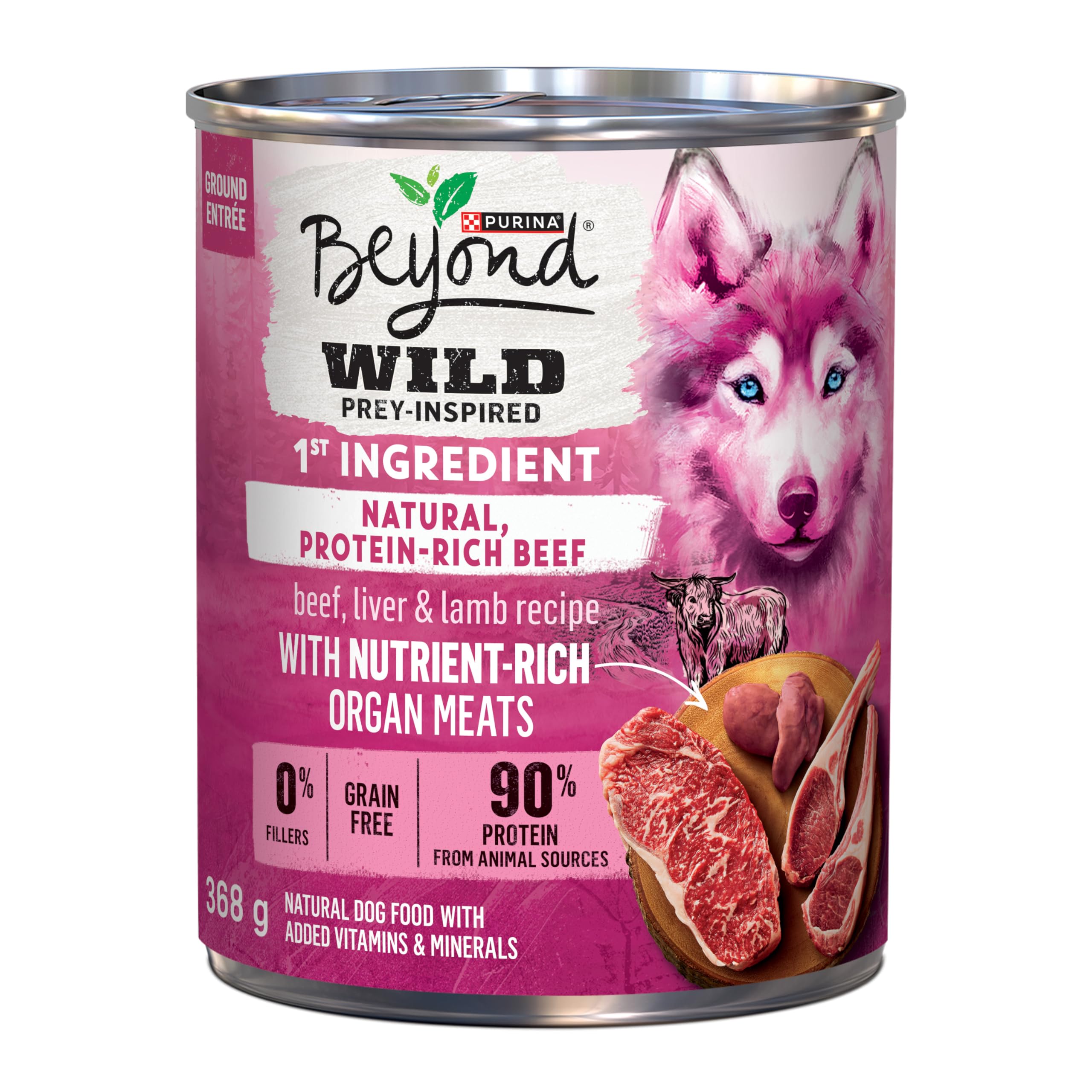 Beyond Wild Wet Dog Food, Ground Entrée Beef, Liver & Lamb (12 Pack) 🍁 All In One Marketplace Canada