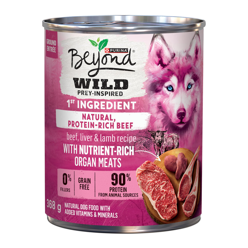 Beyond Wild Wet Dog Food, Ground Entrée Beef, Liver & Lamb (12 Pack) 🍁 All In One Marketplace Canada
