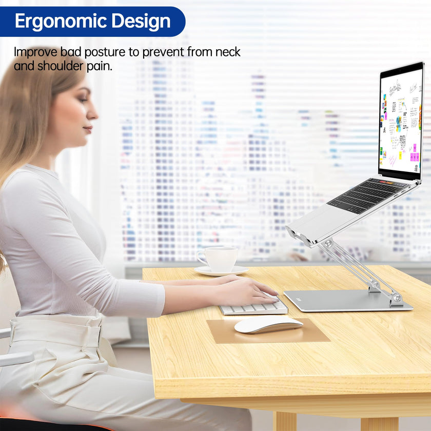 Besign LS10 Laptop Stand for Desk, Ergonomic Adjustable Notebook Tablet Stand, Riser Holder Computer Stand Compatible with Air, Pro, Dell, HP, Lenovo More 10-14