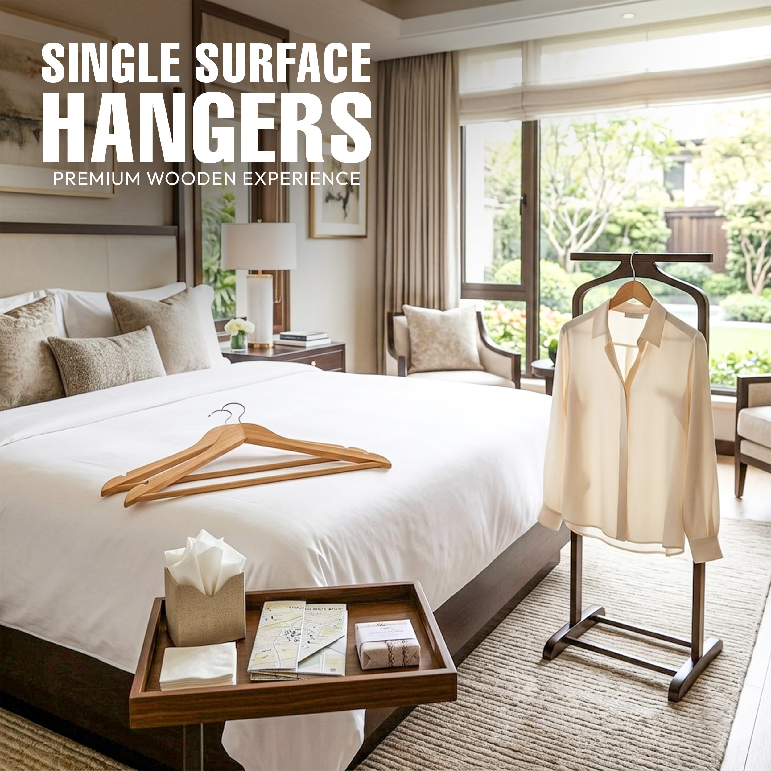 Utopia Home Premium Wooden Hangers 30 Pack - Heavy Duty & Durable Coat Hanger - Wood Hanger with 360-Degree Rotatable Hook - Clothes Hangers with Non-Slip Shoulder Notches For Shirts & Coats (Natural) 🍁 All In One Marketplace Canada