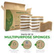 AIRNEX 12 Pack Natural Sponges for Dishes - Biodegradable Sponges for Kitchen - Plant Based Cellulose & Coconut Natural Dish Sponge - Non Toxic Eco Friendly Sponges, Non Scratch Kitchen Scrubber 🍁 All In One Marketplace Canada