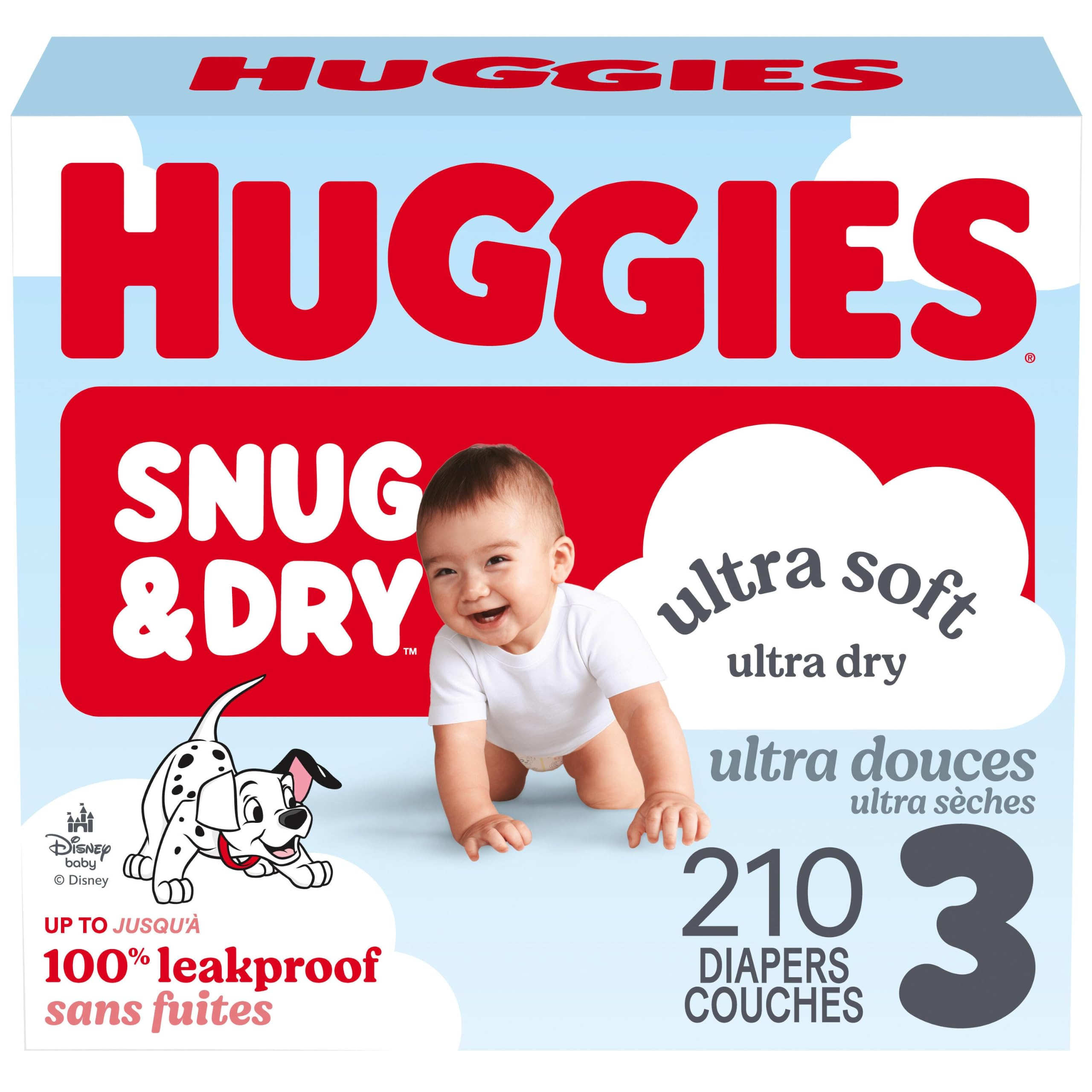 Huggies Size 3 Diapers, Snug & Dry Baby Diapers, Size 3 (16-26 lbs), 210 Count, Packaging May Vary 🍁 All In One Marketplace Canada