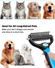 Dog and Cat Brush for Shedding and Dematting - Deshedding Undercoat Rake for Long Haired Dogs and Cats, Double Sided Pet Grooming Brush with Steel Comb, Blue 🍁 All In One Marketplace Canada