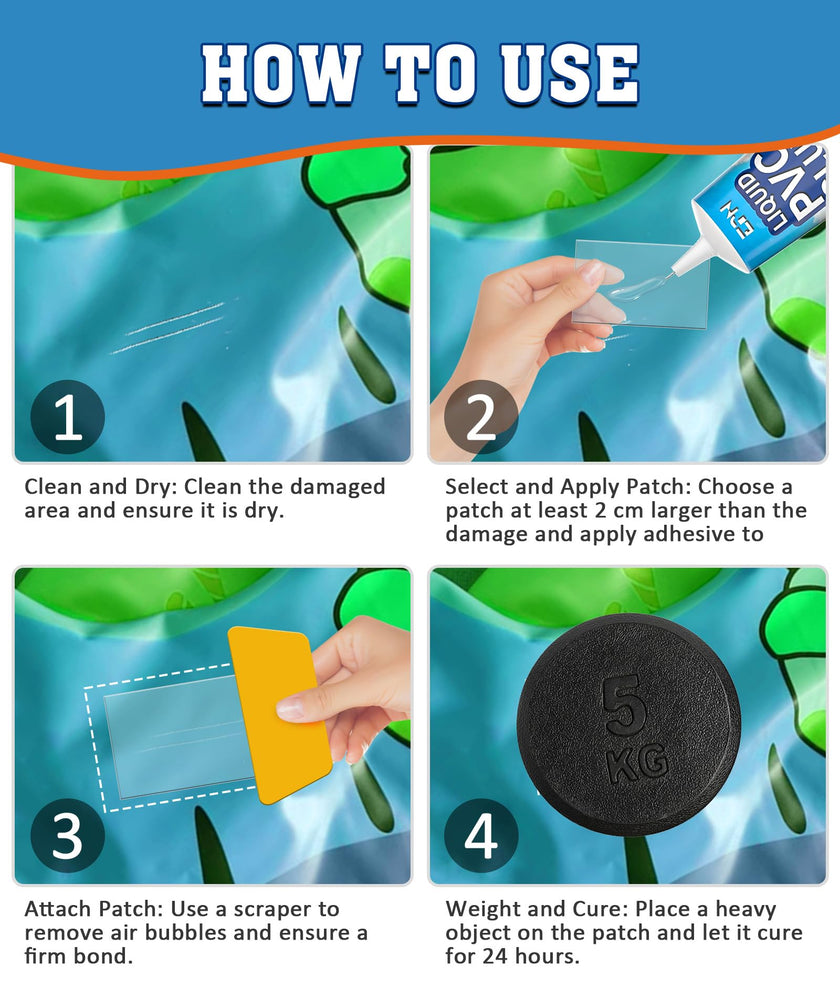 EPN Air Mattress Patch Kit, Waterproof Vinyl Pool Liner Repair Kit for Inflatables, Air Mattress, Swimming Ring, Tent, Bounce House, Inflatable Toys, Hot Tub, PVC Boat, Raft, Kayak (80ml*1) 🍁 All In One Marketplace Canada