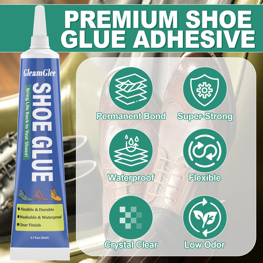 Shoe Glue, Extra Strong Shoe Repair Adhesive - Permanent, Clear, Waterproof Glue for Sneakers, Boots, Heels, Canvas, Soles, Handbags, Leather, Rubber, Vinyl - 20ml x 2 PCS 🍁 All In One Marketplace Canada
