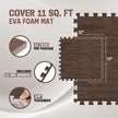 Yes4All EVA Interlocking Mats, Puzzle Floor Tiles, Foam Floor Padding with Border for Furniture, Home Space, Living Room, Garage - Dark Oak Wood, 1.02 m2 🍁 All In One Marketplace Canada