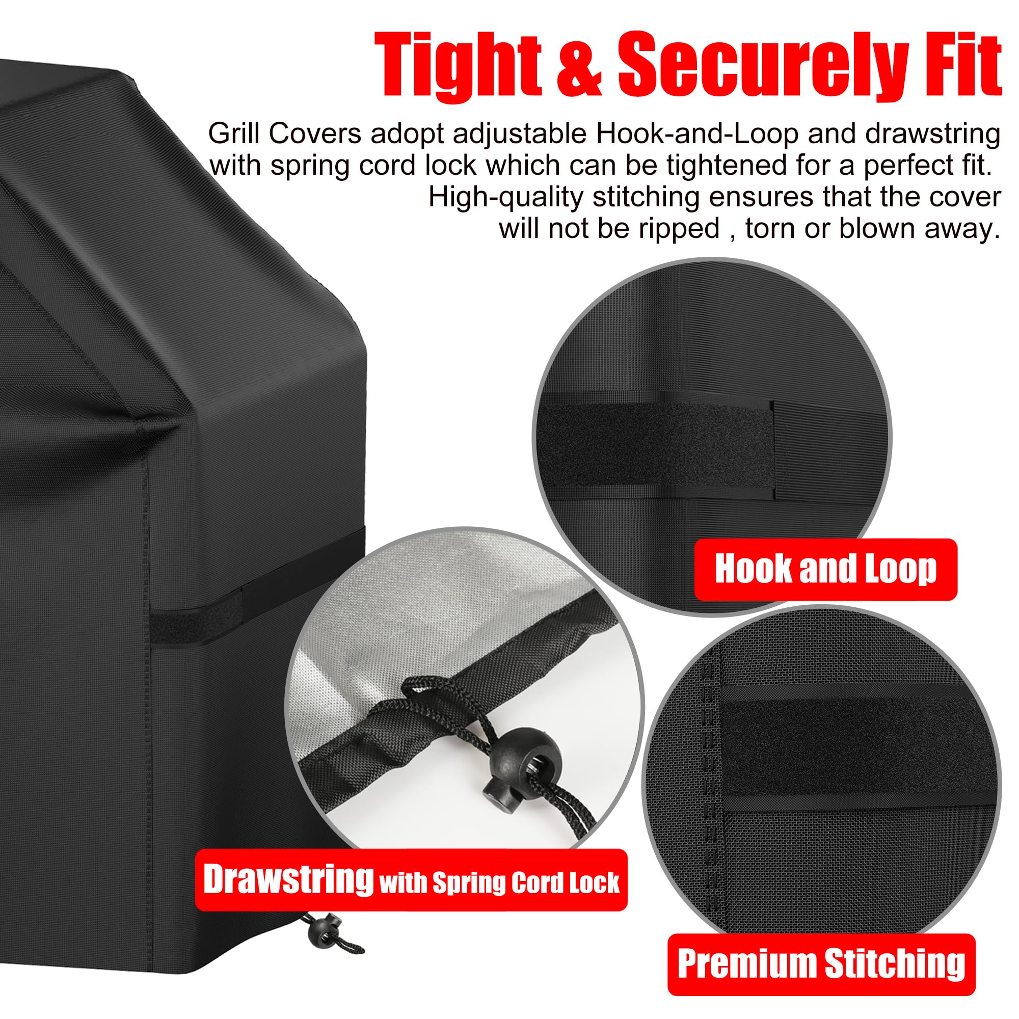 Grill Cover, 48 inch BBQ Gas Grill Cover Waterproof Weather Resistant, UV and Fade Resistant, UV Resistant Material for Weber Char-Broil Nexgrill Grills and More, Black 🍁 All In One Marketplace Canada