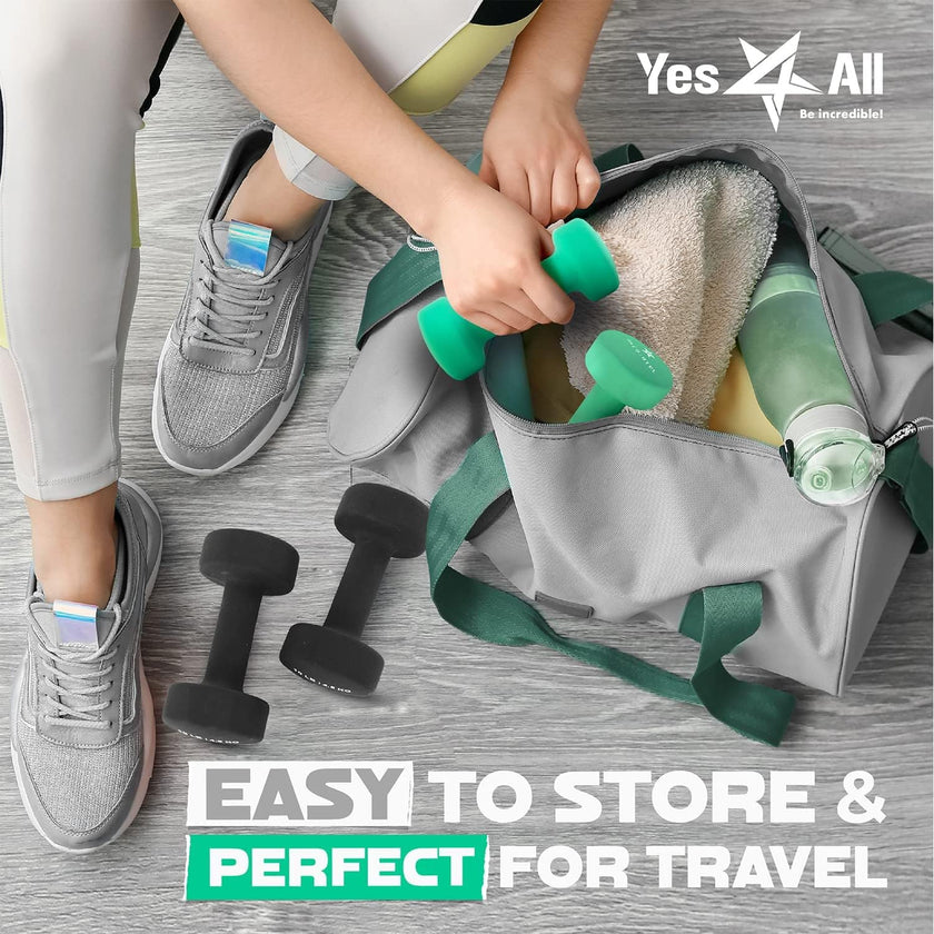 Yes4All Dumbbell Neoprene, poids et haltere, Weight set, hand weights for women, dumbbells pair, free weights (D. Green - 5lbs) 🍁 All In One Marketplace Canada