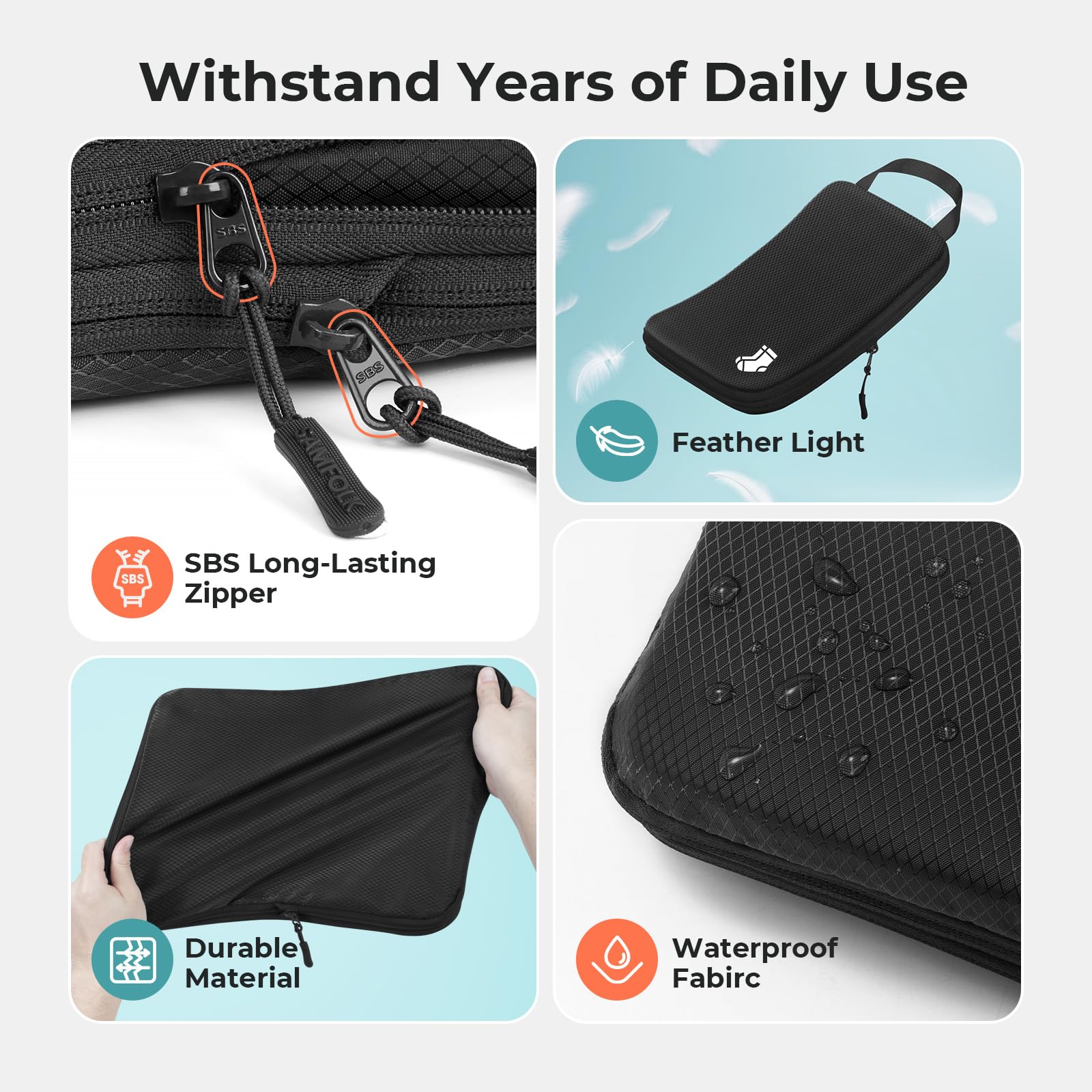 Compression Packing Cubes for Suitcases, Ultralight Packing Cubes for Backpack Waterproof Luggage Packing Organizers Expandable Packing Cubes for Travel Accessories and Essentials 8 Set Black 🍁 All In One Marketplace Canada