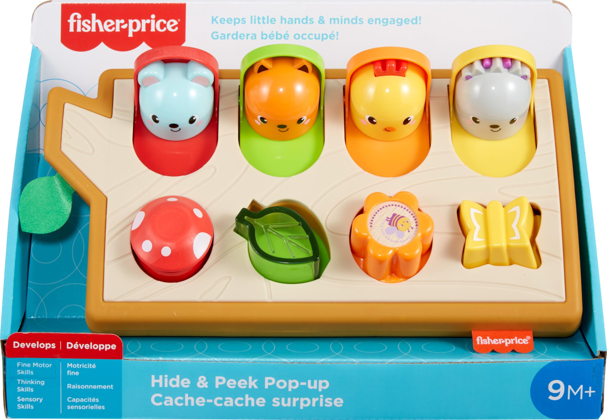 Fisher-Price Baby Toy Hide & Peek Pop-Up Animal-Themed Sensory Activity with Wood Accents & Sounds for Ages 9+ Months 🍁 All In One Marketplace Canada