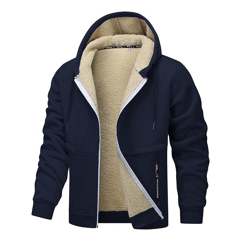 Lambswool Coat – Men’s Warm Polyester Winter Coat in Solid Colors