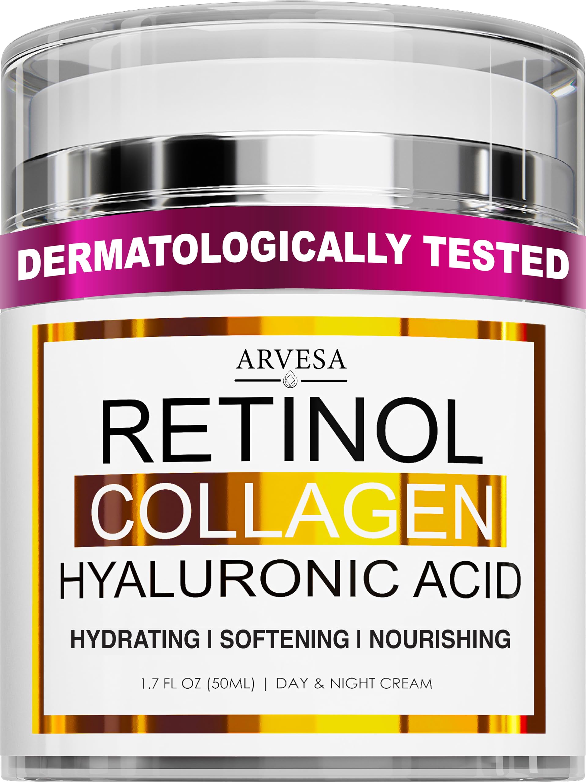 Retinol Cream for Face - Face Moisturizer with Hyaluronic Acid, Collagen - Lightweight Day and Night for Women and Men - Facial Cream, Neck & Décolleté - Non-Comedogenic, 50 ML 🍁 All In One Marketplace Canada