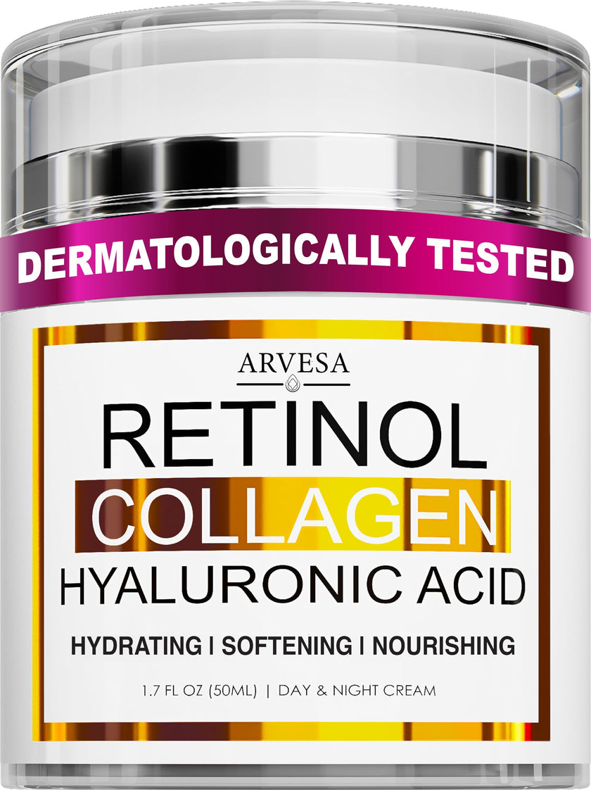 Retinol Cream for Face - Face Moisturizer with Hyaluronic Acid, Collagen - Lightweight Day and Night for Women and Men - Facial Cream, Neck & Décolleté - Non-Comedogenic, 50 ML 🍁 All In One Marketplace Canada