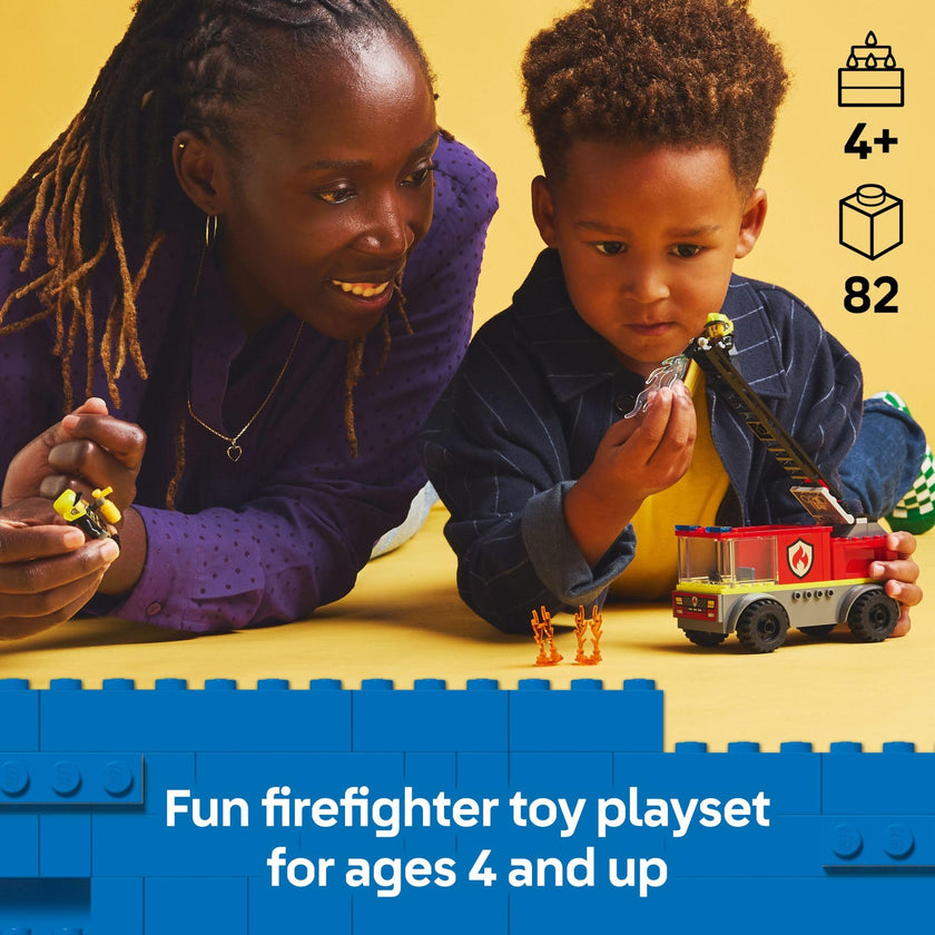 LEGO City Fire Ladder Truck Toddler Toy - Fire Truck Toy with 2 Firefighter Minifigures, Digital Guide for Boys and Girls, Ages 4+ - Learning, Educational Toy for Preschool - 60463 🍁 All In One Marketplace Canada