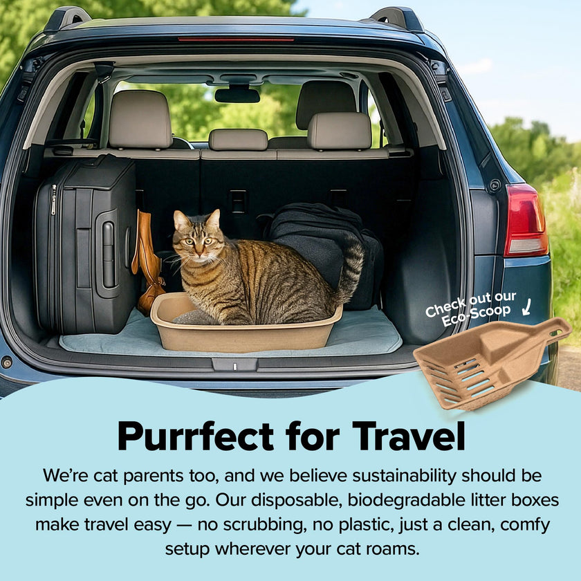 Kitty Sift Disposable Cat Litter Box Large, 6 Count, Durable Portable for Travel and Home, Eco-Friendly Disposable Litter Box Controls Odor 🍁 All In One Marketplace Canada