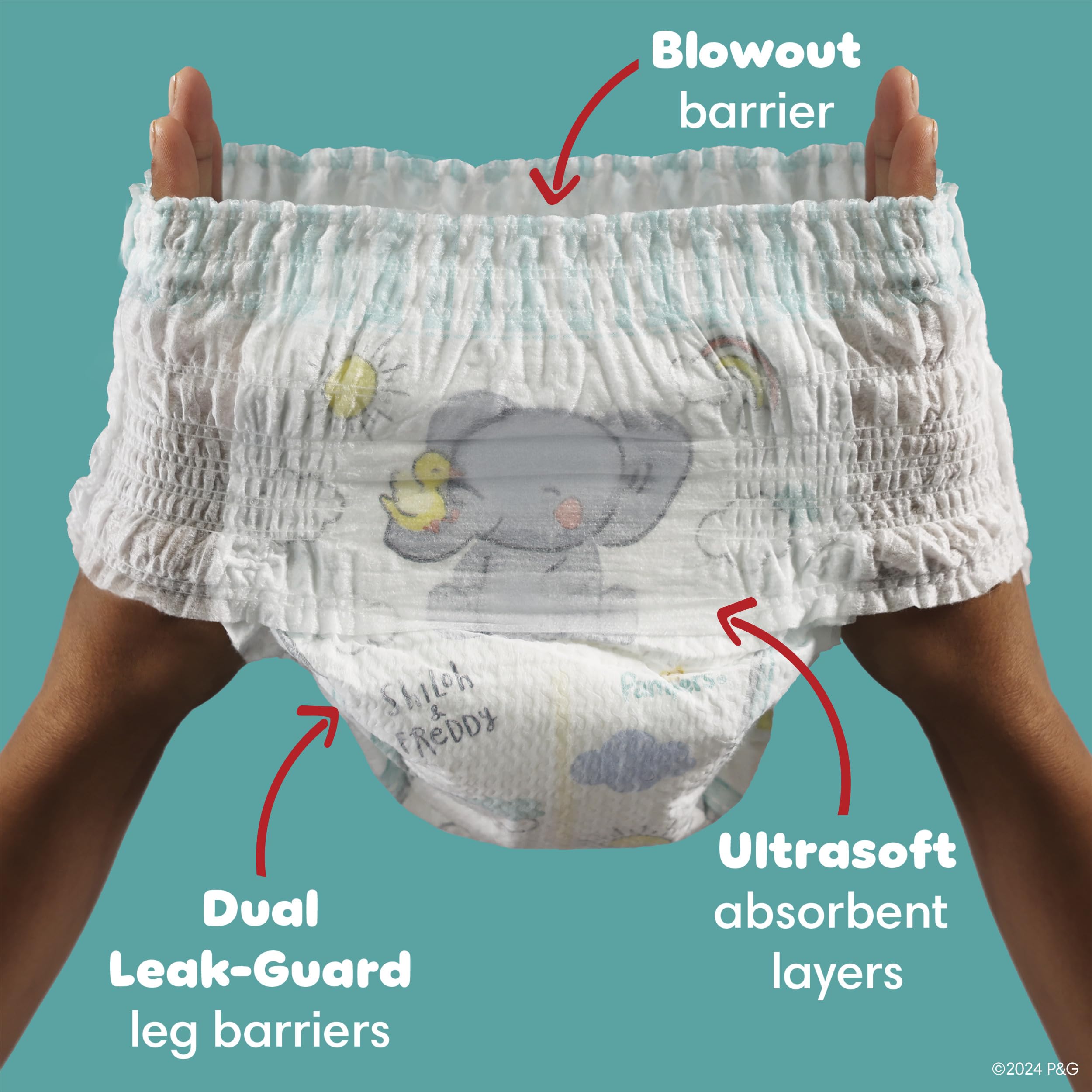 Pampers Diapers - Swaddlers 360 degrees - Size 5, 88 Count, up to 100% Leakproof Comfy Dry Fit, EZ Off Tabs Designed for Easy Changes, Pull On Diaper 🍁 All In One Marketplace Canada