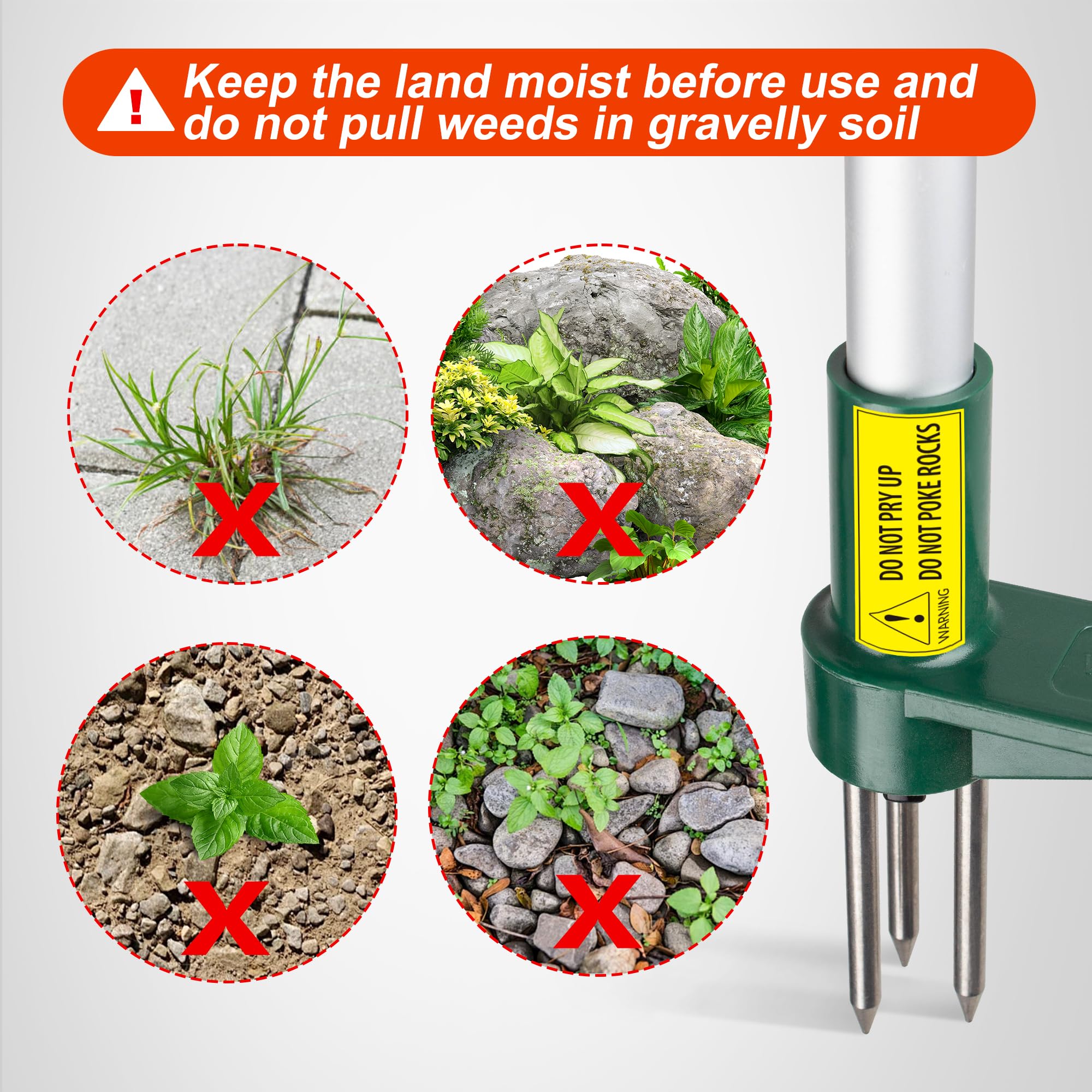 Walensee Weed Puller, Stand Up Weeder Hand Tool, Long Handle Garden Weeding Tool with 3 Claws, Hand Weed Hound Weed Puller for Dandelion, Standup Weed Root Pulling Tool and Picker, Grabber (1 Pack) 🍁 All In One Marketplace Canada