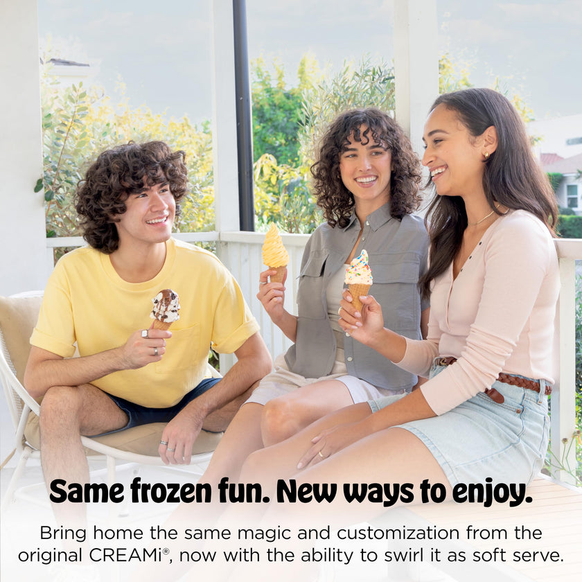Ninja CREAMi Swirl Ice Cream and Soft Serve Maker, Sorbet, Milkshake, Frozen Yogurt, Low Calories Program & More, 13-in-1, Soft Serve Handle & (2) CREAMi Swirl 16oz Pints, For Kids & ALL ages, NC701C 🍁 All In One Marketplace Canada