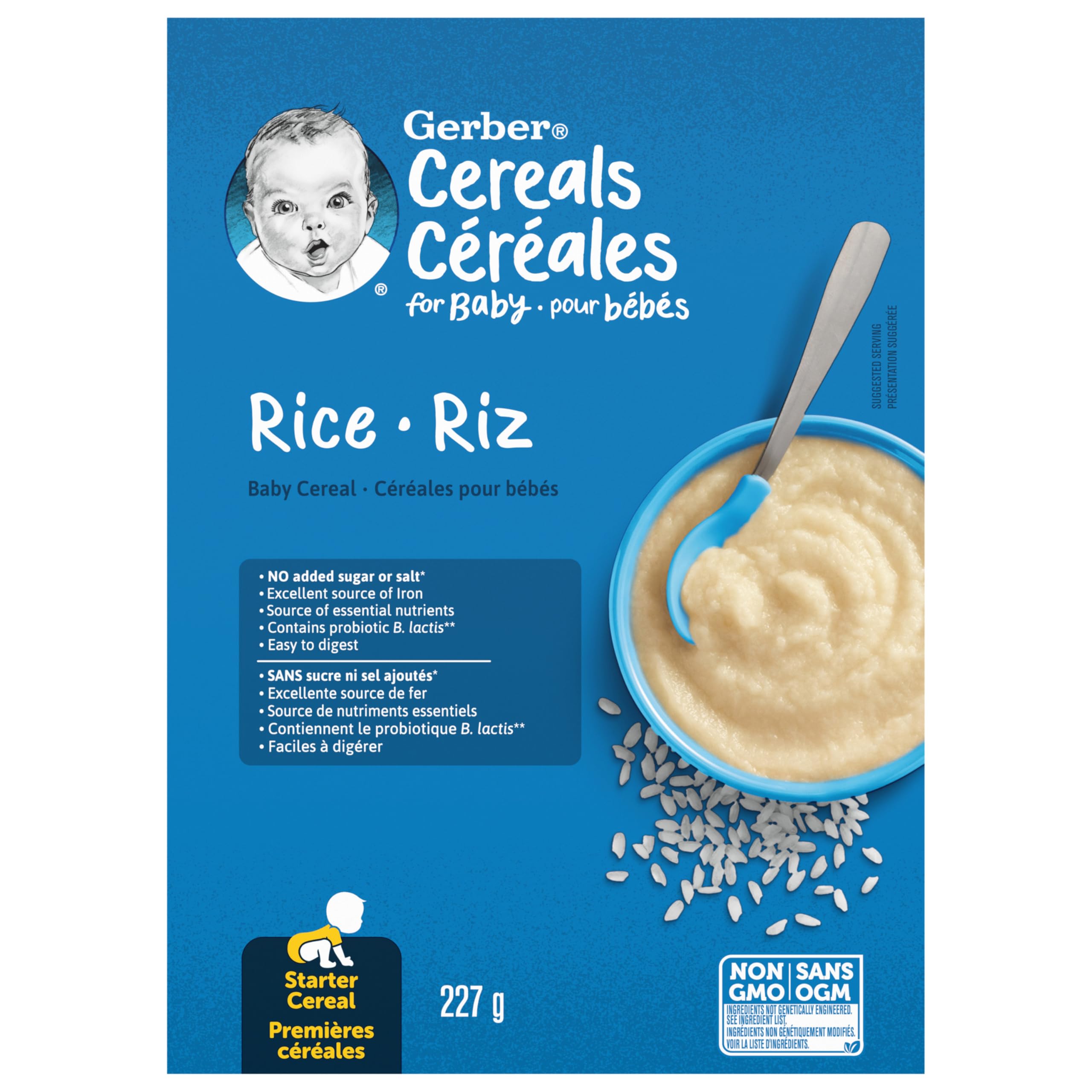 GERBER Cereal Stage 1 - Rice, Baby Food, Cereals, Starter Stage, 227 g, 6 Pack - Packaging May Vary 🍁 All In One Marketplace Canada