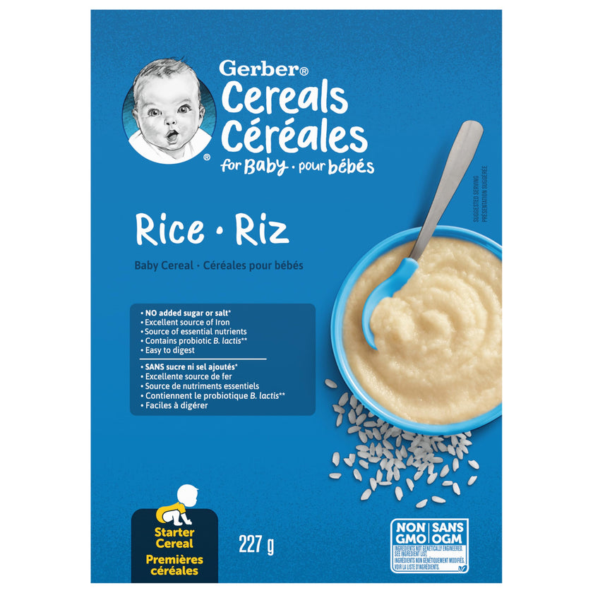 GERBER Cereal Stage 1 - Rice, Baby Food, Cereals, Starter Stage, 227 g, 6 Pack - Packaging May Vary 🍁 All In One Marketplace Canada