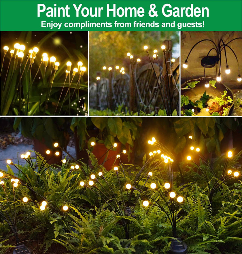 SIOTMERA 4Count Solar Lights Outdoor Waterproof IPX5, Solar Garden Lights, Wind Swaying Firefly Lights, Christmas Lights Outdoor, for Yard Lawn Pathway Decoration Lighting, 6LED WarmYellow 🍁 All In One Marketplace Canada