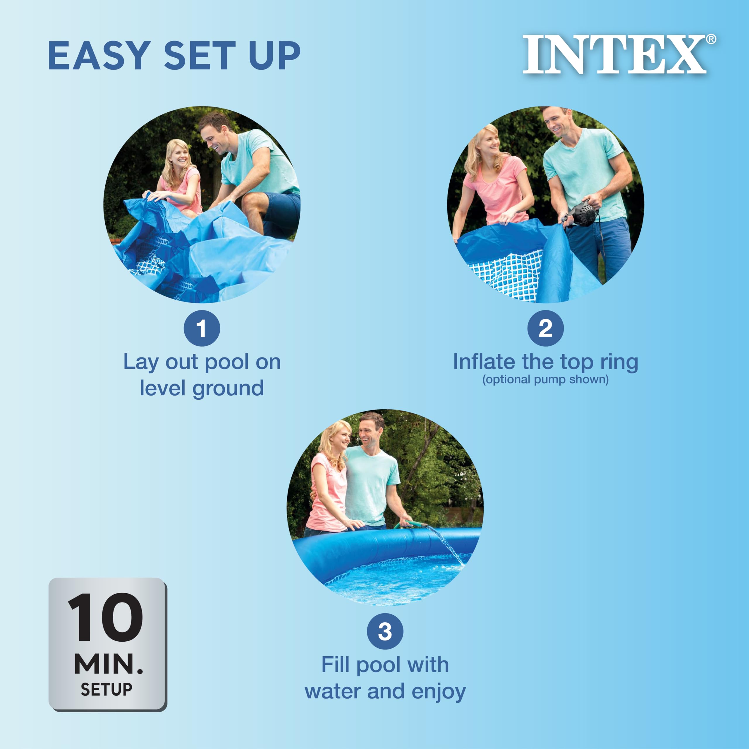 INTEX 28106EH Easy Set Inflatable Swimming Pool: 8ft x 24in – Puncture-Resistant Material – Quick Inflation – 513 Gallon Capacity – 18in Water Depth 🍁 All In One Marketplace Canada