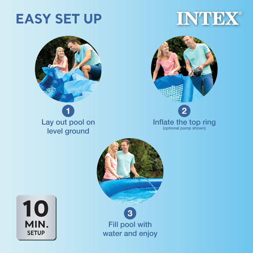 INTEX 28106EH Easy Set Inflatable Swimming Pool: 8ft x 24in – Puncture-Resistant Material – Quick Inflation – 513 Gallon Capacity – 18in Water Depth 🍁 All In One Marketplace Canada