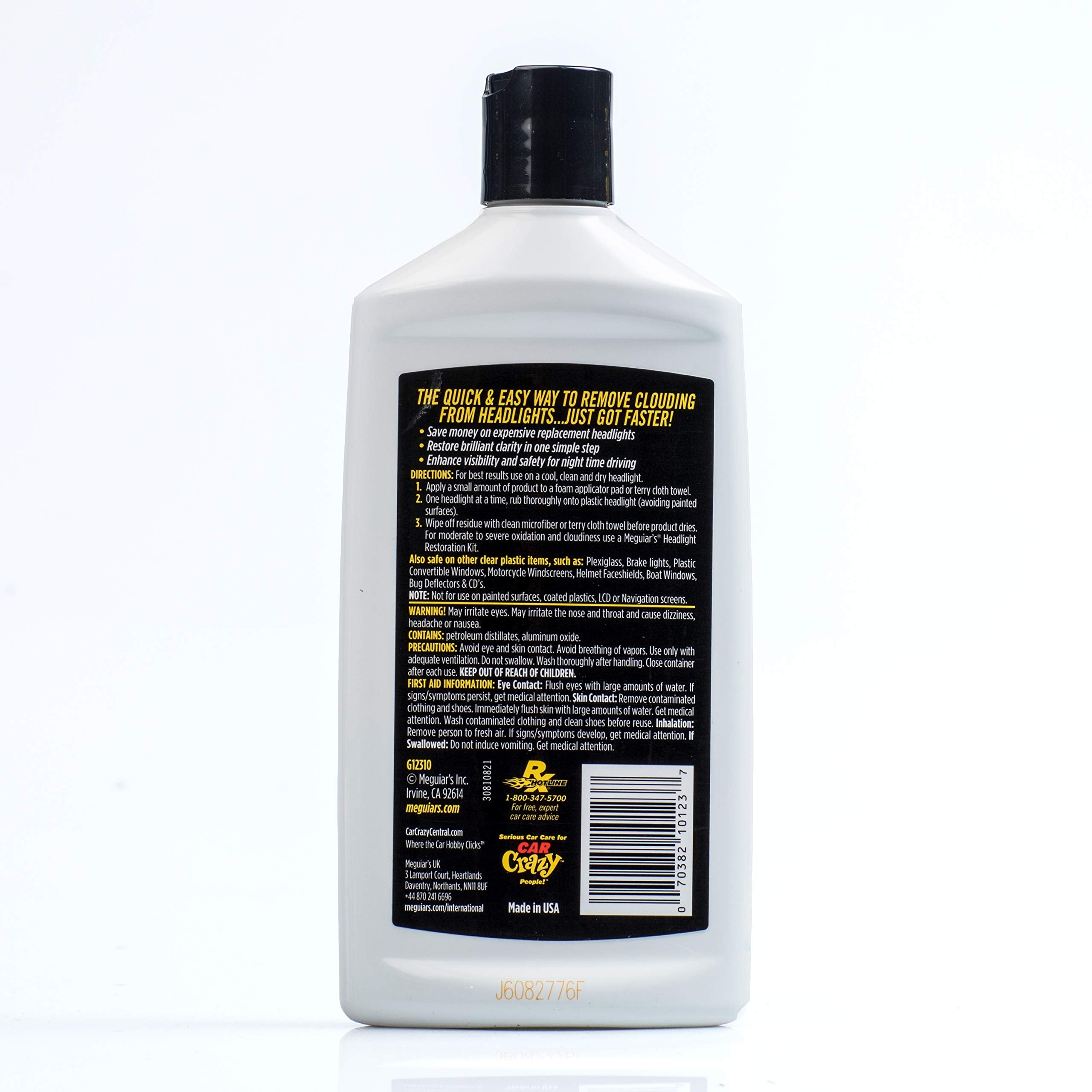 Meguiar's PlastX Clear Plastic Cleaner & Polish - Revive Cloudy, Hazy, and Lightly Scratched Plastics, Restore Clarity - 10 Oz 🍁 All In One Marketplace Canada