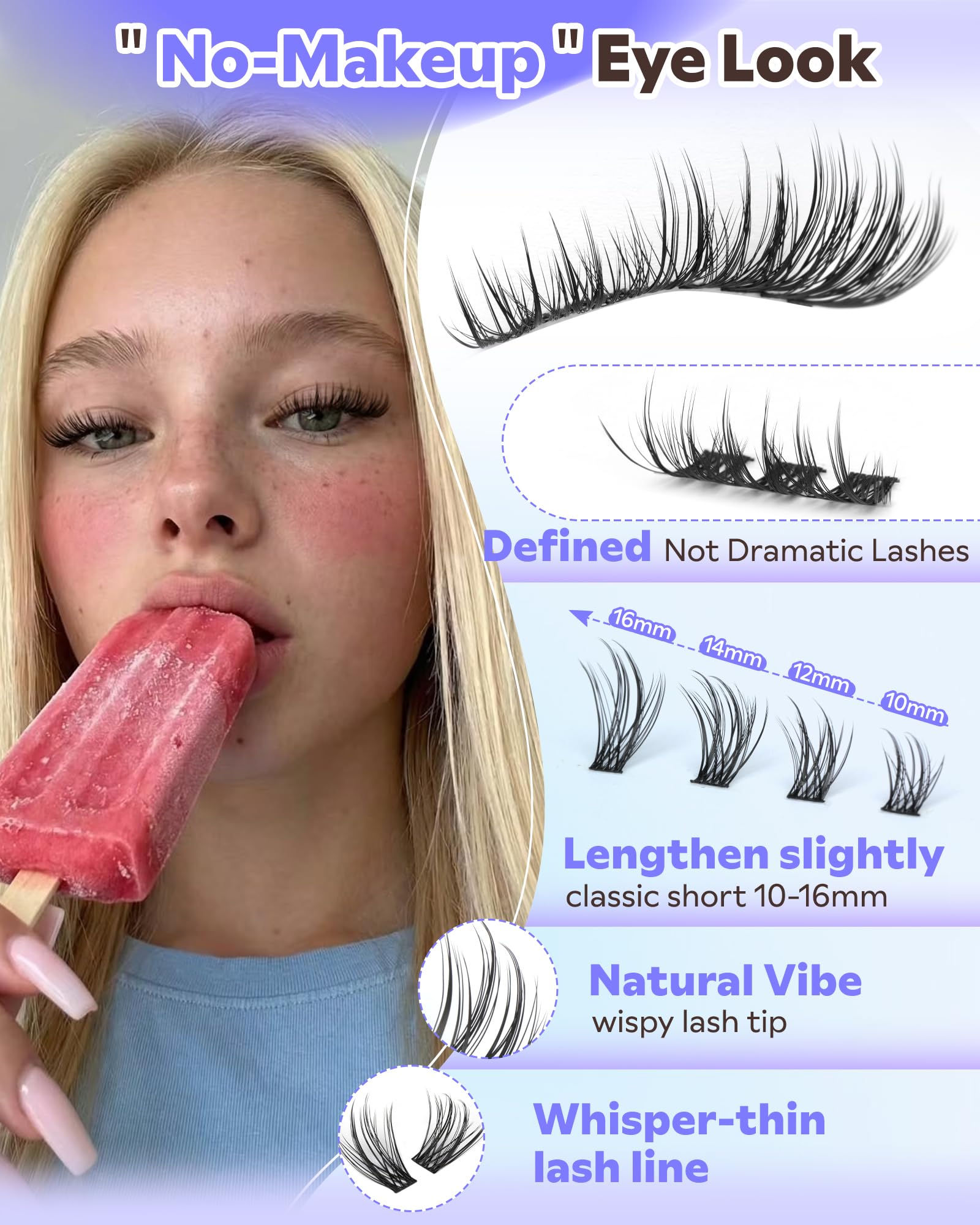 Wispy Lash Clusters Kit Eyelash Clusters Natural Cluster Lashes Extension Kit Eyelash Extension10-16mm CC Curve For DIY 🍁 All In One Marketplace Canada