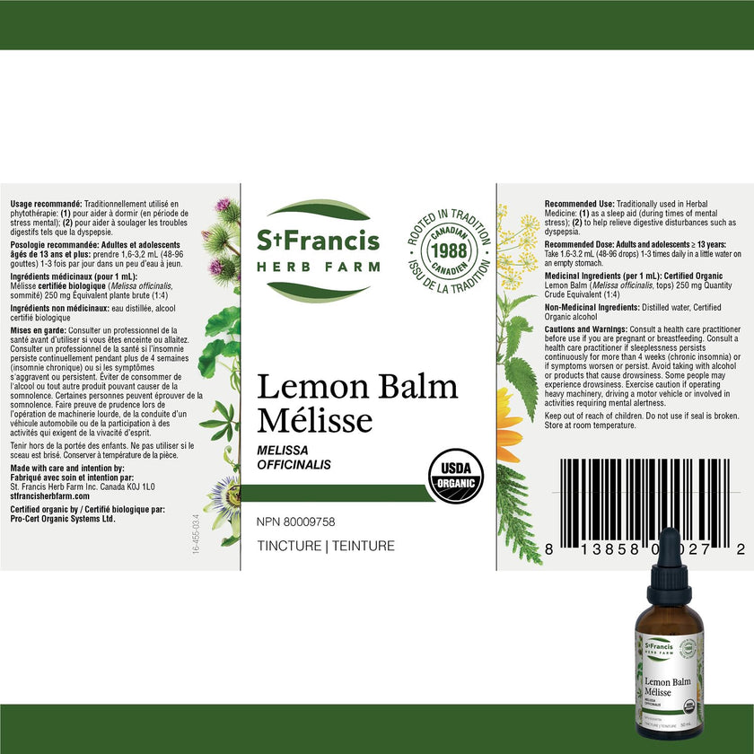 St. Francis Herb Farm - Lemon Balm (50ml)