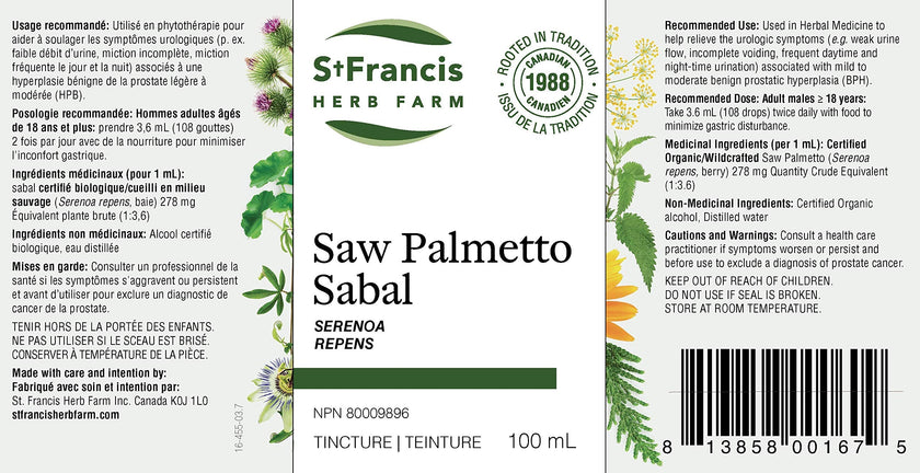 St. Francis Herb Farm - Saw Palmetto (50ml)