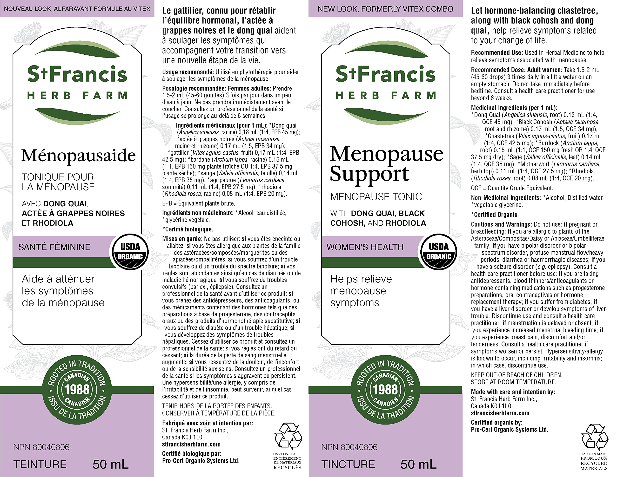 St. Francis Herb Farm - Menopause Support (100ml)